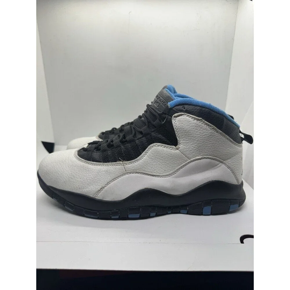 Air Jordan 10 Powder Blue Retro Mens Size 10 White Shoes Sneakers Vintage